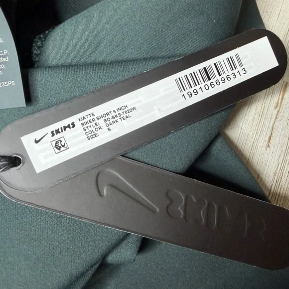 SKIMS High-Rise Bike Shorts in Dark Teal Green - Picture 6 of 7